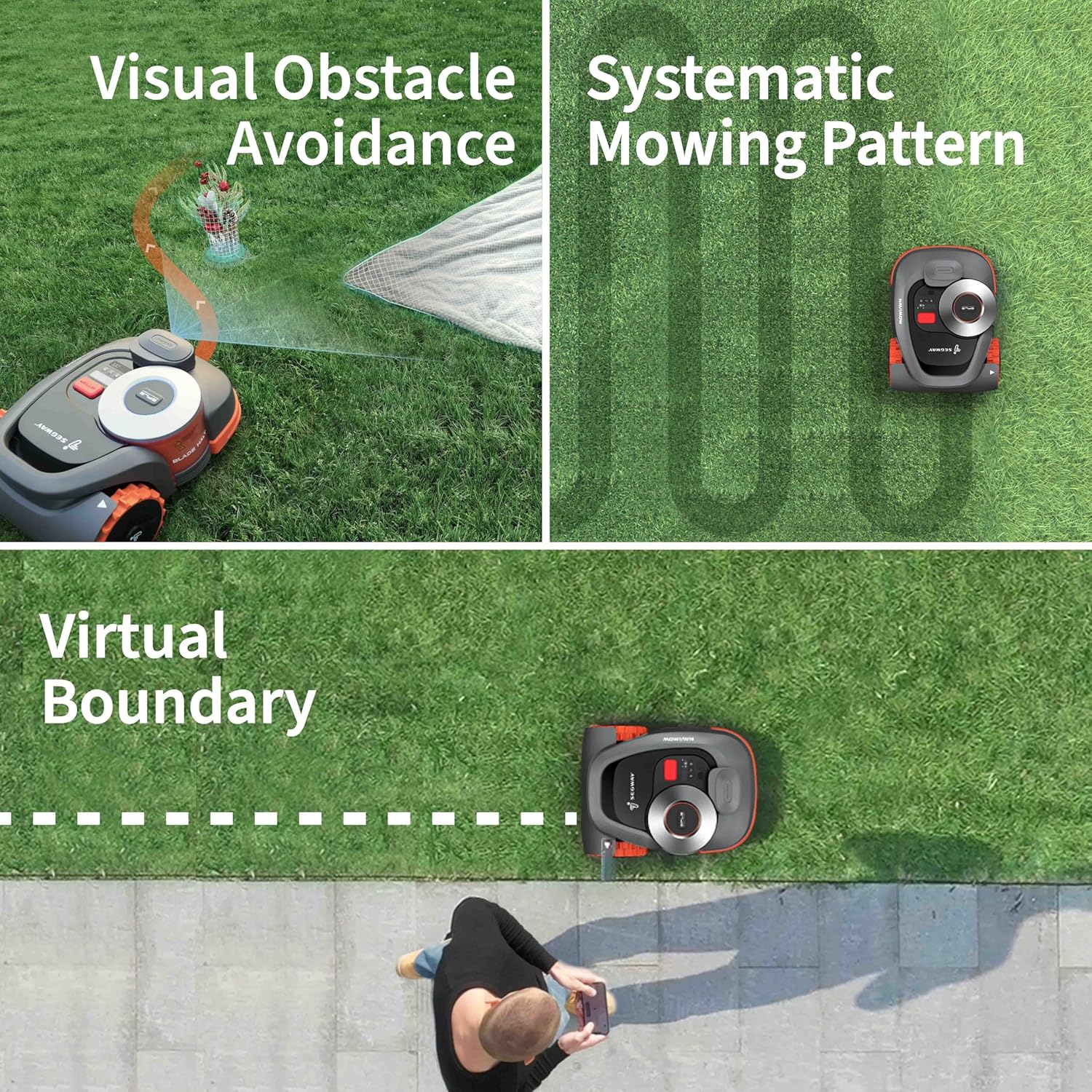 Navimow H1500A with VisionFence, 1500m2 Cutting Area, 7.8Ah Battery