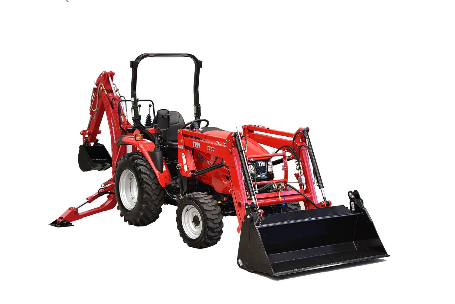 TYM T413 HST Tractor 4WD ROPS with Backhoe Front End Loader, 4-in-1 Bucket